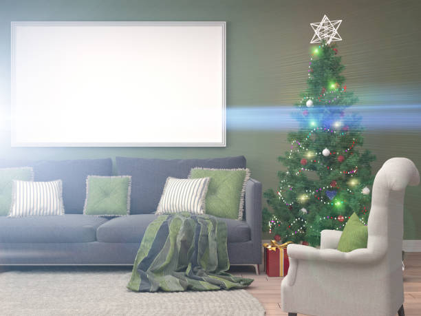 istock Christmas tree with decorations in the living room. 3d illustration 651346622