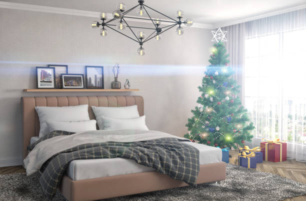 istock Christmas tree with decorations in the living room. 3d illustration 651346654