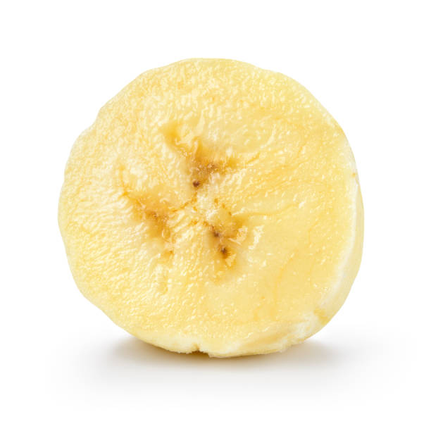 istock Banana slice isolated on white background. With clipping path. 651354282