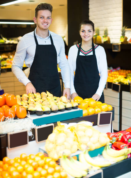 istock Happy assistants demonstrating assortment 651356014