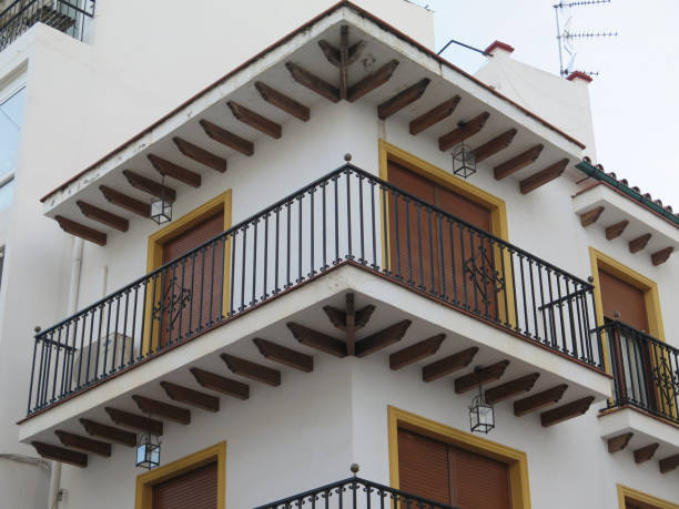 istock Traditional style wooden beams on balcony 651368620