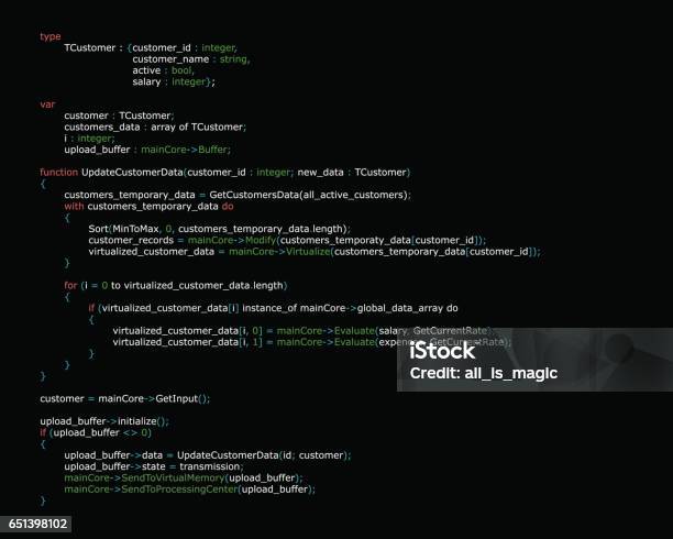 Abstract Background With Program Code Stock Illustration - Download ...