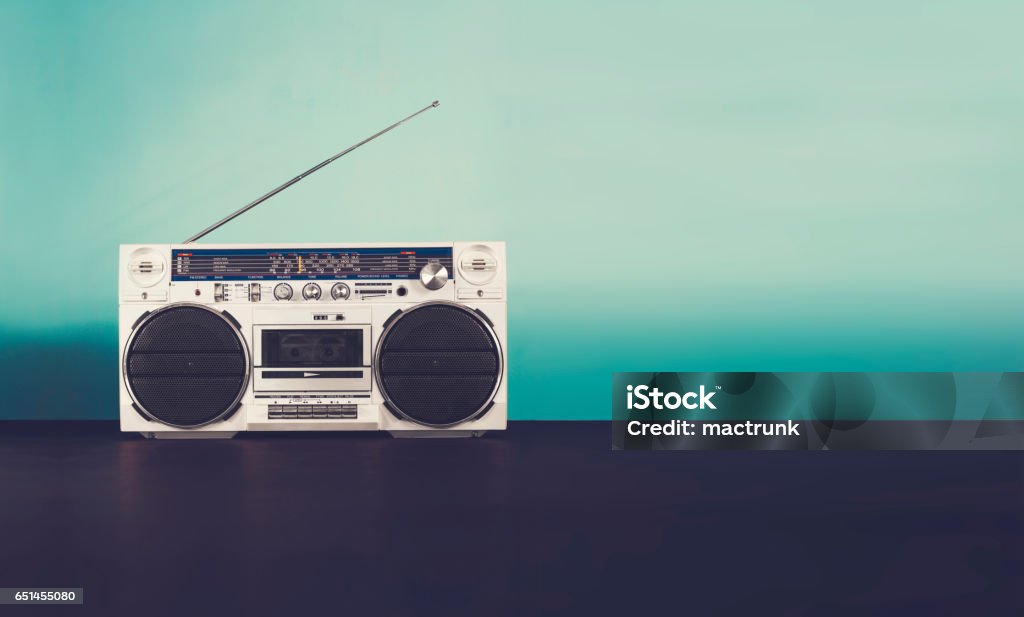 Ghetto blaster Old eighties ghetto blaster / stereo cassette player Radio Stock Photo