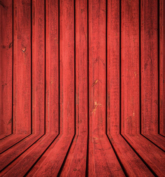 istock Abstract interior of red woodem room 651455844