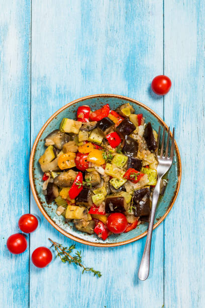 istock Vegetable ratatouille in a plate 651457404