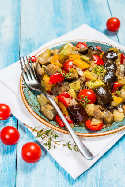 Vegetable ratatouille in a plate