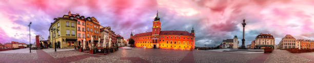 istock Warsaw Royal Castle Square sunrise skyline, Poland 651463112