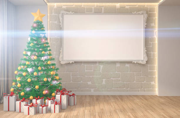 istock Christmas tree with decorations in the living room. 3d illustration 651477028