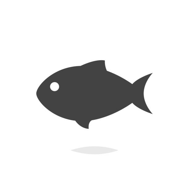 Fish icon vector isolated Vector element fish silhouettes stock illustrations