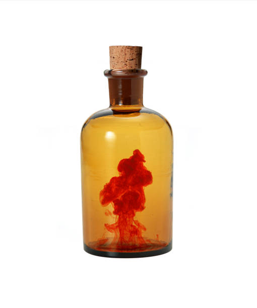 istock Blood in the glass bottle 651493090