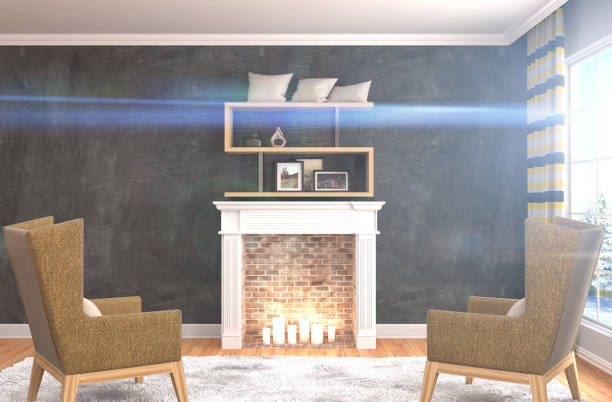 istock interior with chair. 3d illustration 651511946