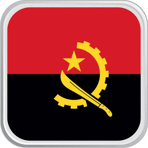 Vector illustration of Flag Angola