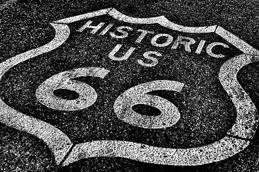 American mother road Route 66 of national highway historic road