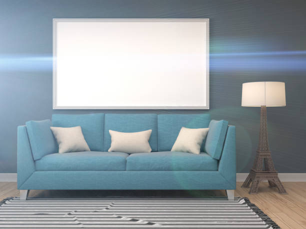istock mock up poster frame in interior background. 3D Illustration 651546608