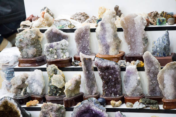 istock Raw amethyst rock with crystal ametist 651574660