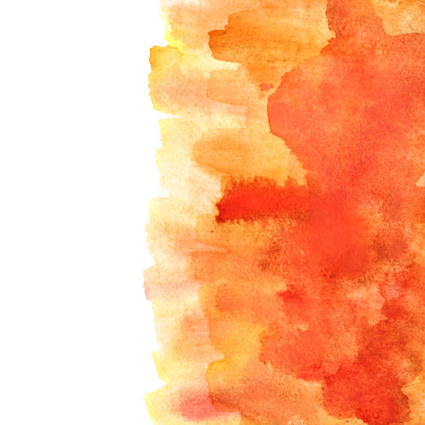 istock Orange watercolor abstract background 651635106