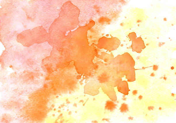 istock Yellow orange watercolor background 651635128