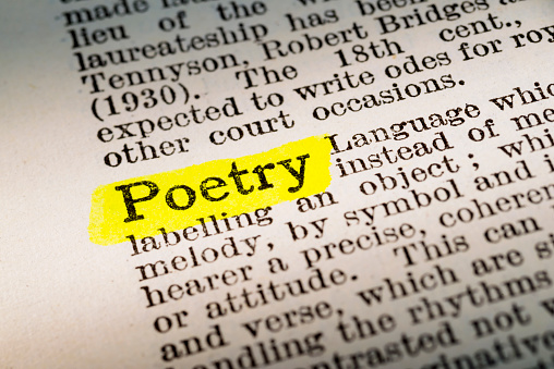Poesía - definición del diccionario destacado photo