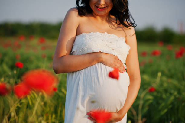 istock Pregnant gorgeous brunette woman 651639370