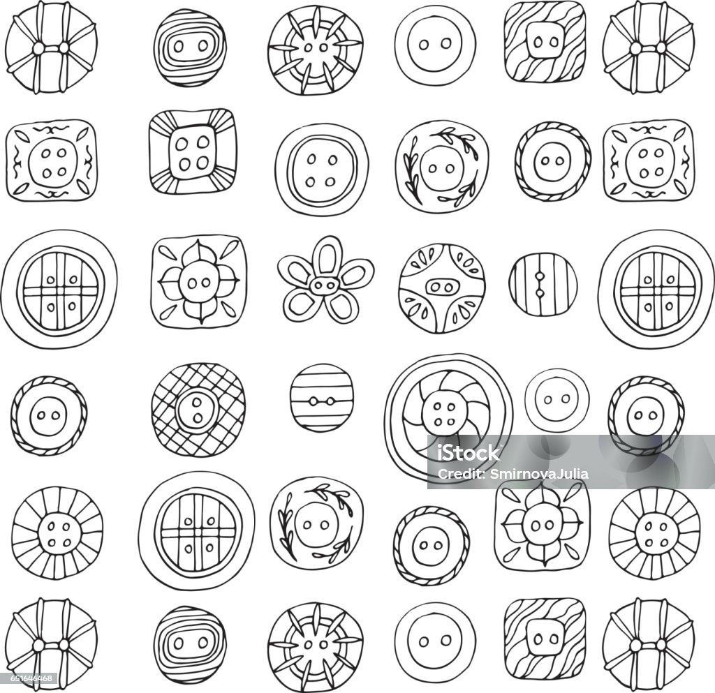 Lovely Buttons Coloring Page Stock Illustration - Download Image Now ...