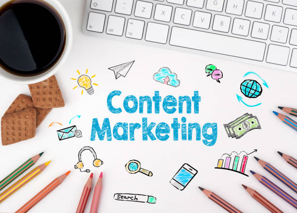 istock Content Marketing, Business concept. White office desk 651691182
