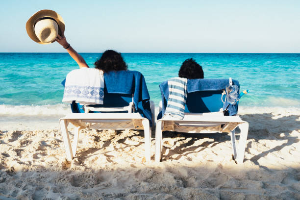 Couple relaxing on a beach