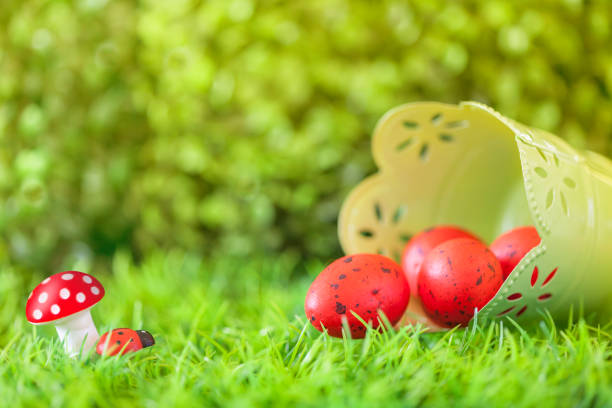 Easter egg hand-painted with butterfly