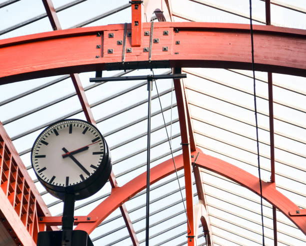 istock Clock at railway station - Travel concept 651745766