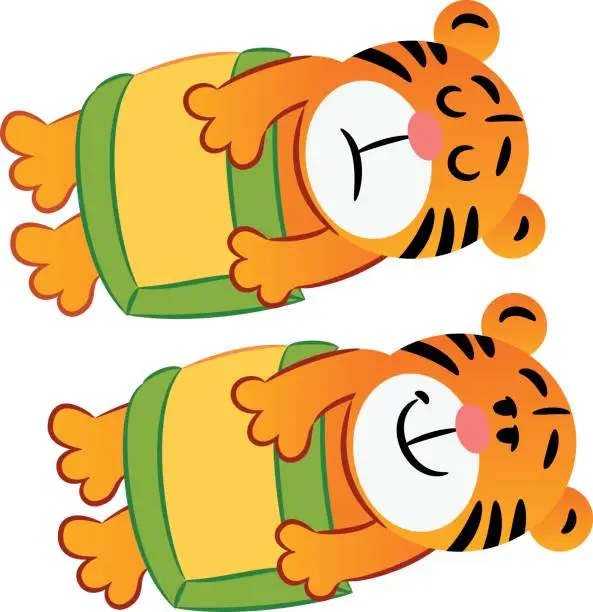Vector illustration of Sleeping tiger