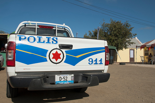 Police patrolling the streets of Kralendijk, Bonaire, Dutch Caribbean