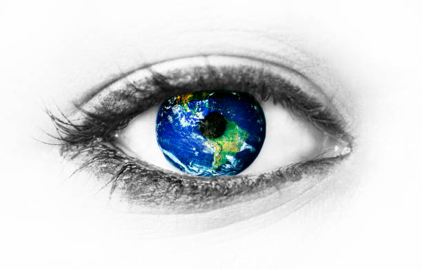 istock Planet earth in eye isolated on white 651753116