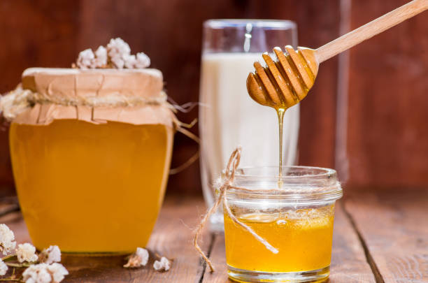 spoonful of honey stock photo