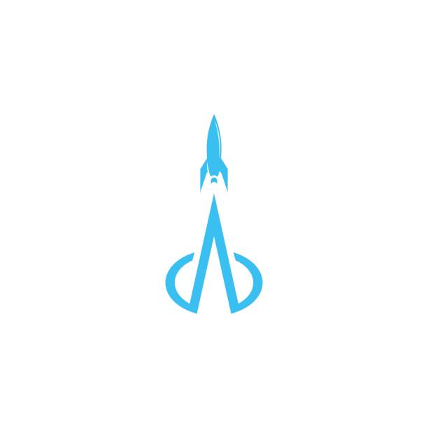 Rocket logo, concept launched spaceship startup new business emblem, future innovation technology study universe Rocket logo, concept launched spaceship startup new business emblem, future innovation technology study universe futuristic astronomy space craft stock illustrations