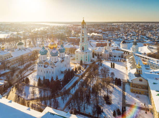istock Aerial view on Trinity St. Sergy Monastery at winter 651764162
