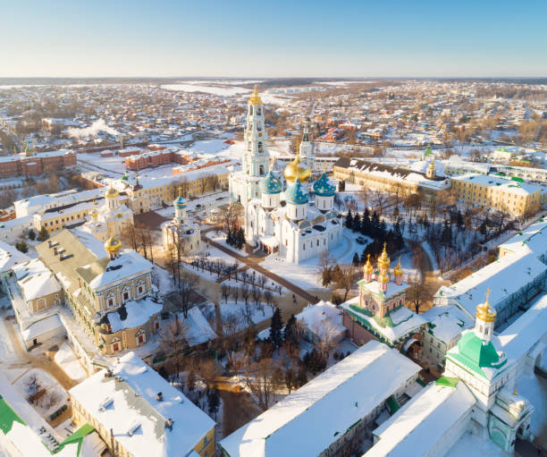 istock Aerial view on Trinity St. Sergy Monastery at winter 651764302