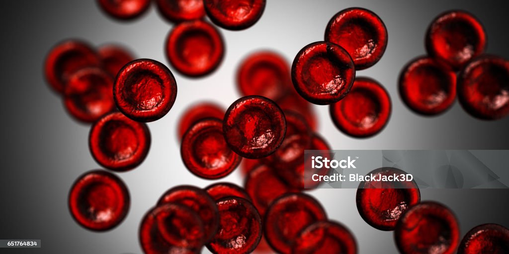 Blood Cels Medical and science background. 3D Render Blood Cell Stock Photo