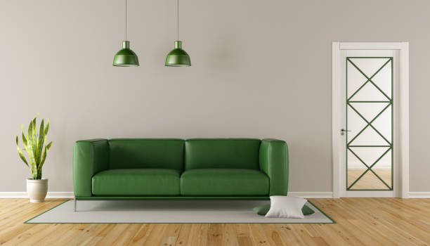 istock Living room with green sofa 651780054