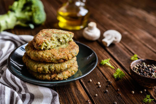 istock Broccoli burgers with mushrooms 651786538