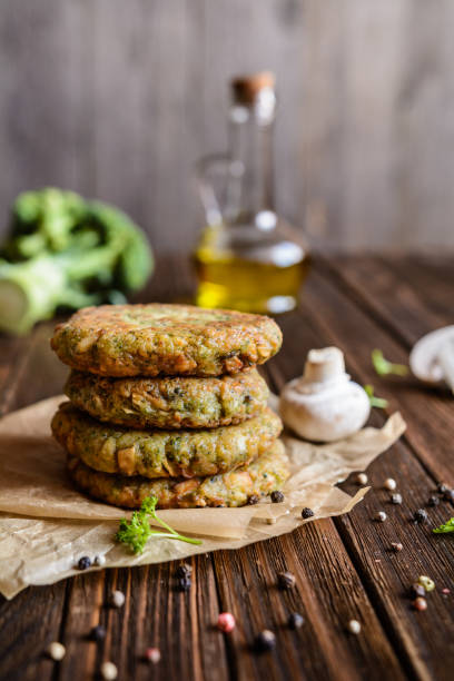 istock Broccoli burgers with mushrooms 651786824