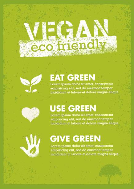 Organic Green Vegan Illustration. Creative Nature Friendly Eco Vector Concept on Recycled Paper Background Organic Green Vegan Illustration. Creative Nature Friendly Eco Vector Concept on Recycled Paper Background. energy conservation posters drawing stock illustrations