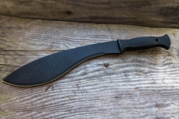 istock Kukri. Large knife. Machete. Top view. 651795270