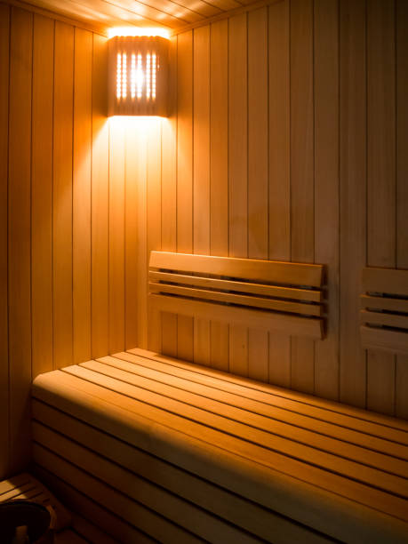 istock Luxury Sauna room with traditional sauna accessories 651801996
