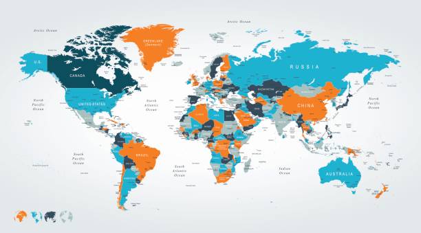 World Map - Illustration Vector World map ariel west bank stock illustrations