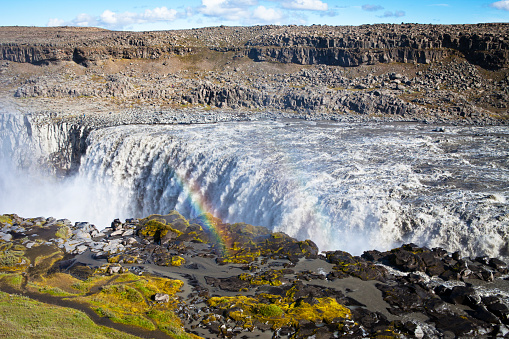 Dettifoss waterfall in Vatnajökull National Park in Northeast Iceland.