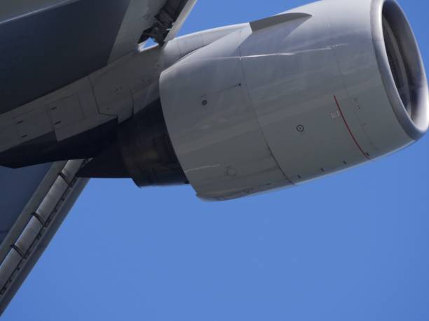 istock Closeup of airplane landing 651960924