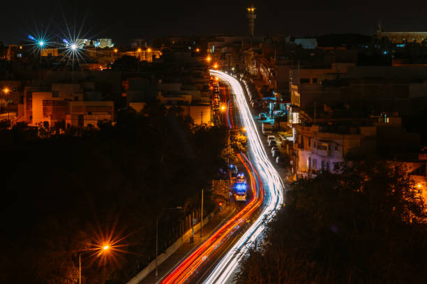 istock Road in Malta in the night 651968102