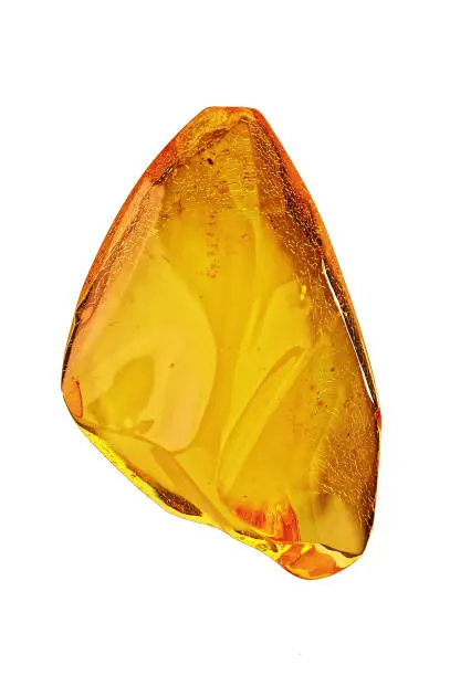 A piece of transparent polished amber.