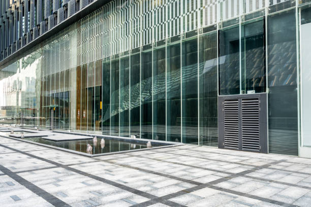 istock glass wall of modern office building 652130936