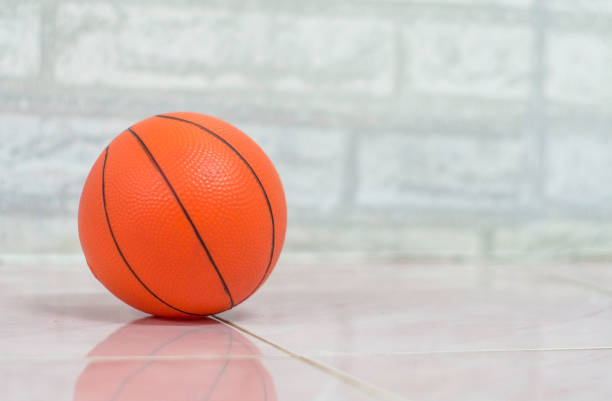 istock Basketball toy for children play with space background 652133610
