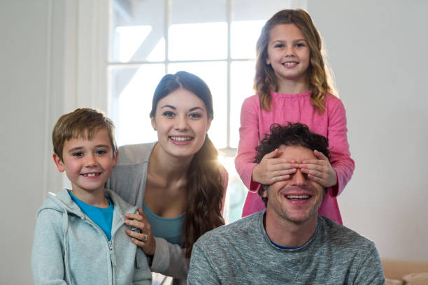 Happy family having fun together